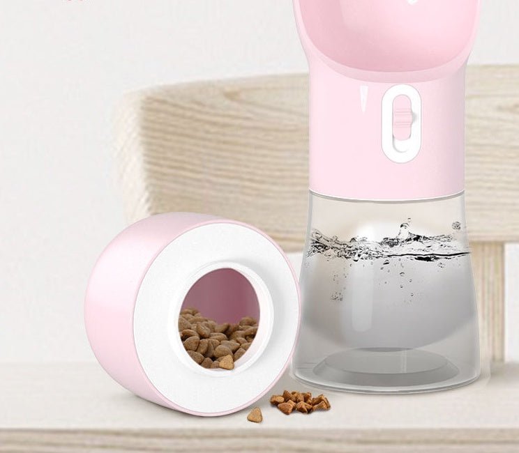 Portable Dog Water Bottle with Food Container