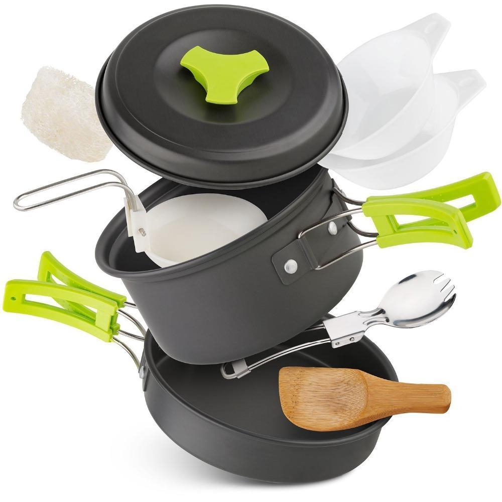 8-Piece Camping Cookware Set for 1–2 People