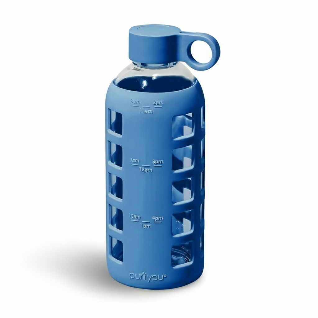 Purifyou Glass Water Bottle with Silicone Sleeve