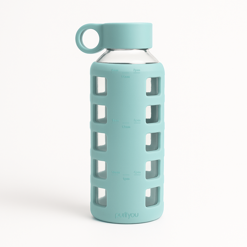 Purifyou Glass Water Bottle with Silicone Sleeve