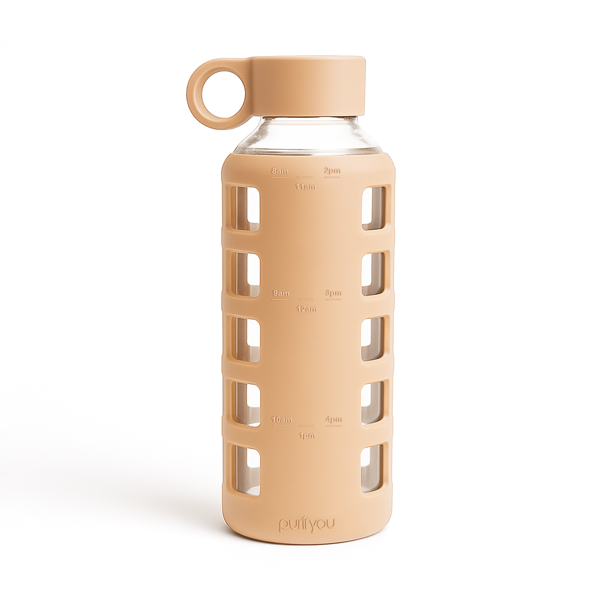 Purifyou Glass Water Bottle with Silicone Sleeve