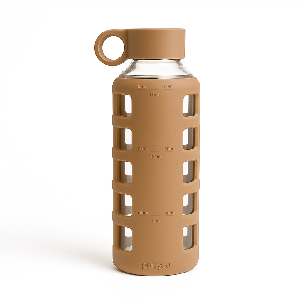Purifyou Glass Water Bottle with Silicone Sleeve