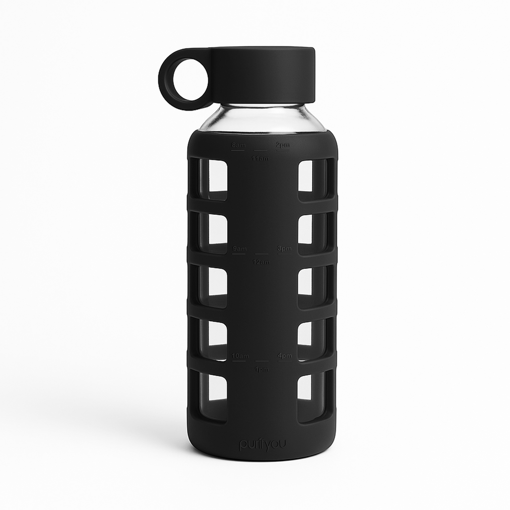 Purifyou Glass Water Bottle with Silicone Sleeve