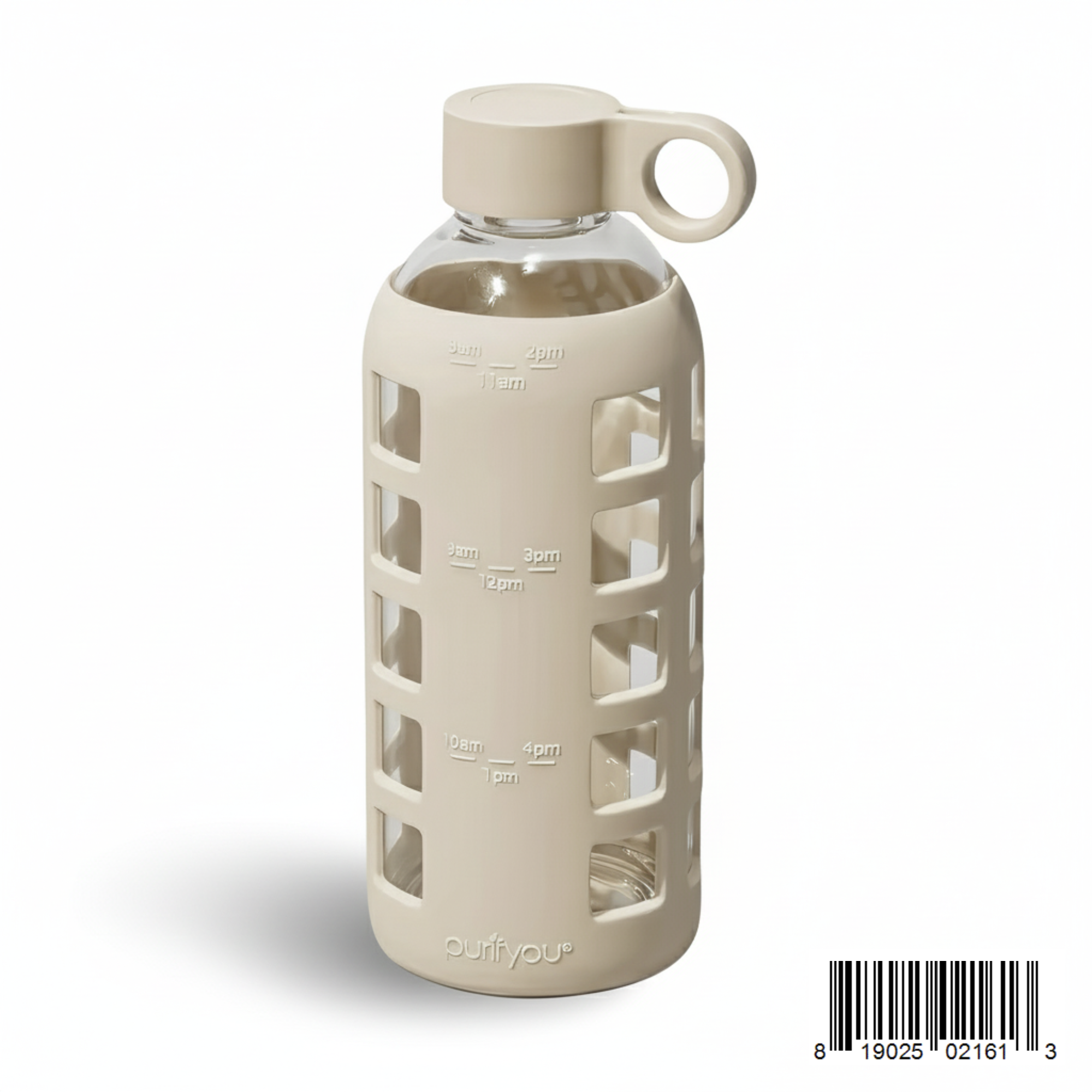 Purifyou Glass Water Bottle with Silicone Sleeve