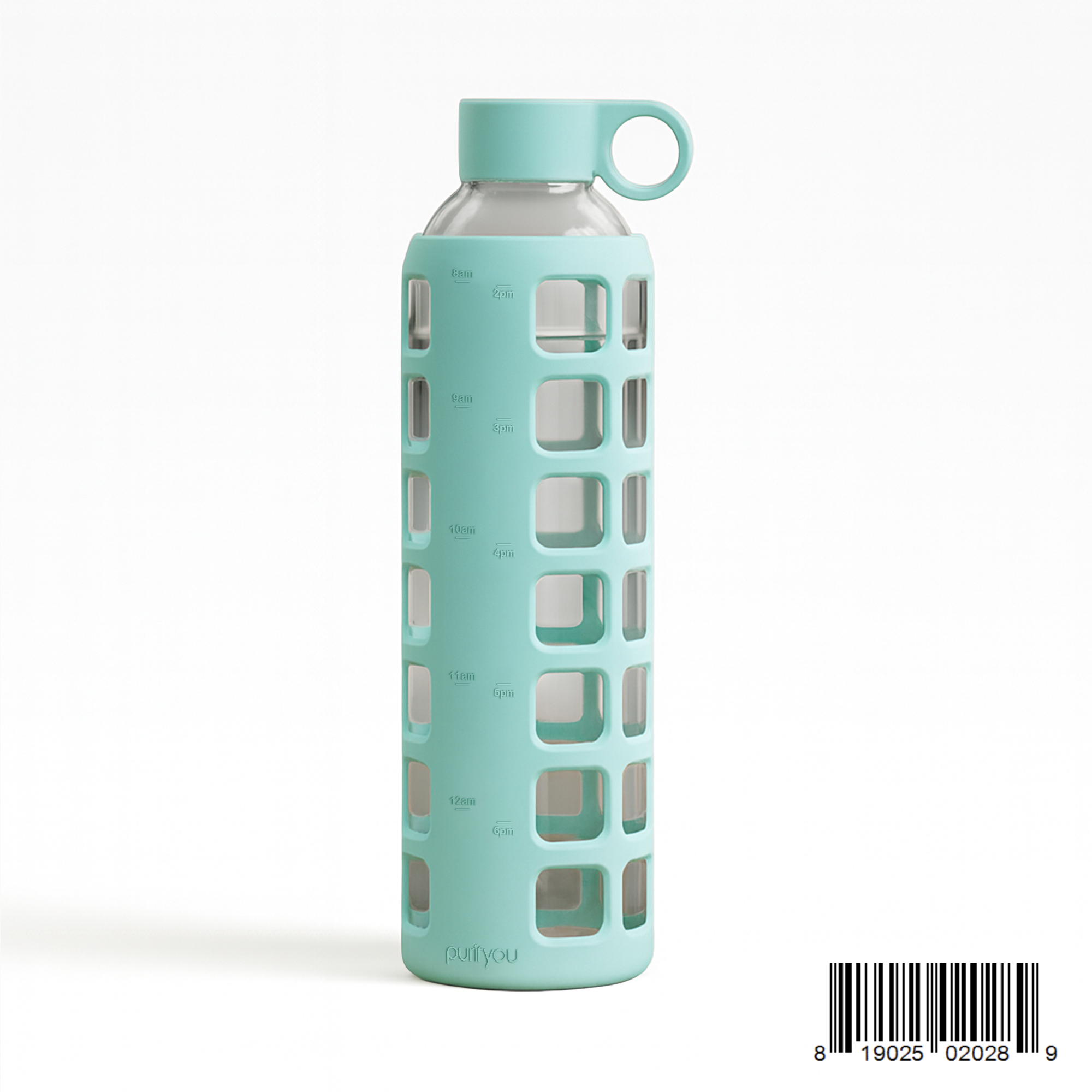 Purifyou Glass Water Bottle with Silicone Sleeve