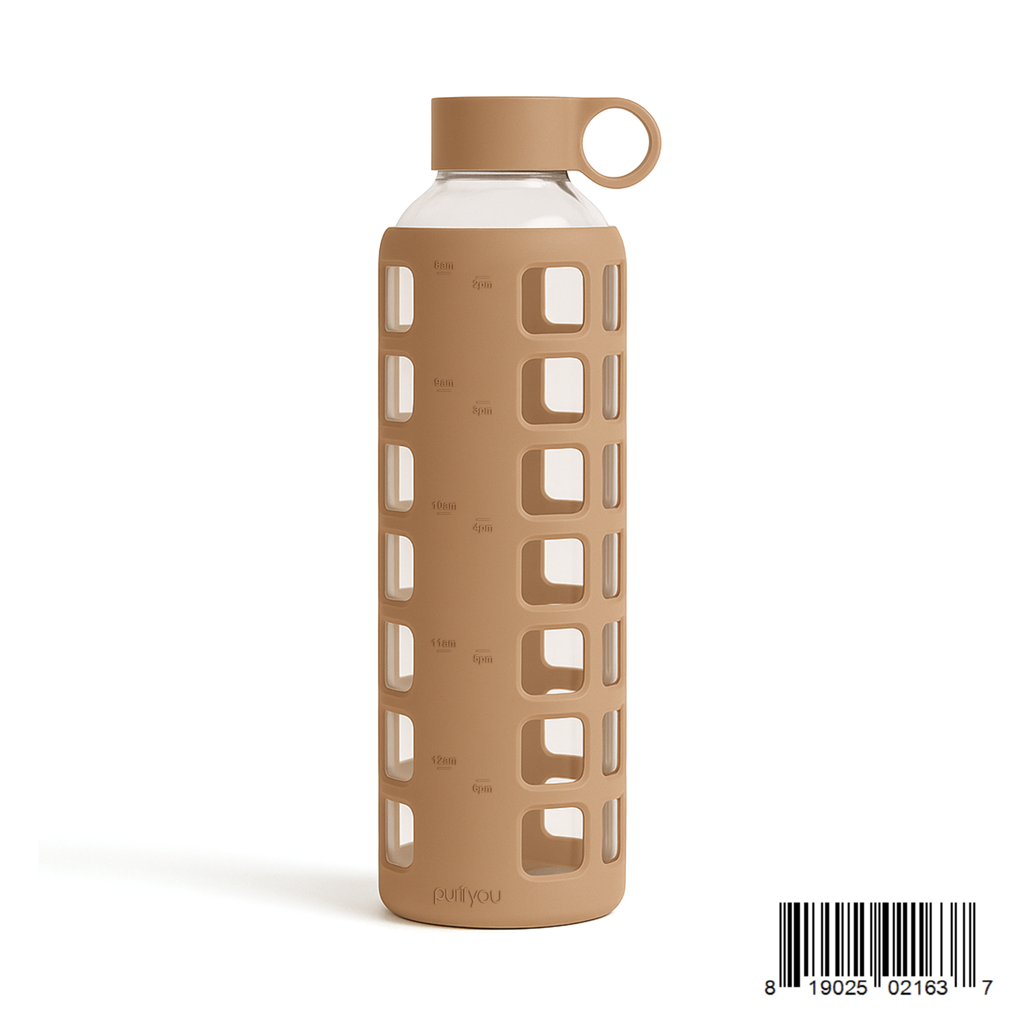 Purifyou Glass Water Bottle with Silicone Sleeve