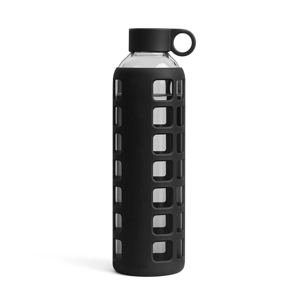 Purifyou Glass Water Bottle with Silicone Sleeve