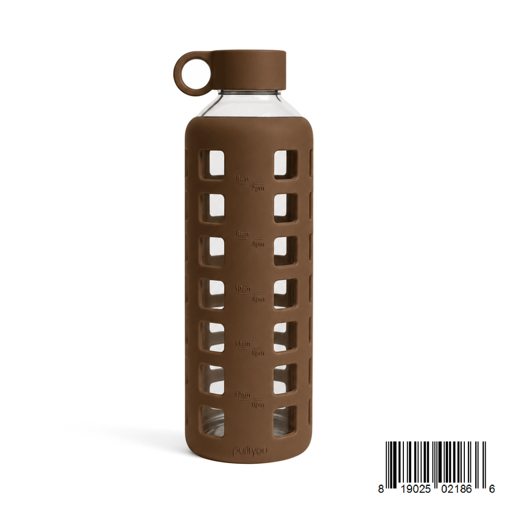 Purifyou Glass Water Bottle with Silicone Sleeve