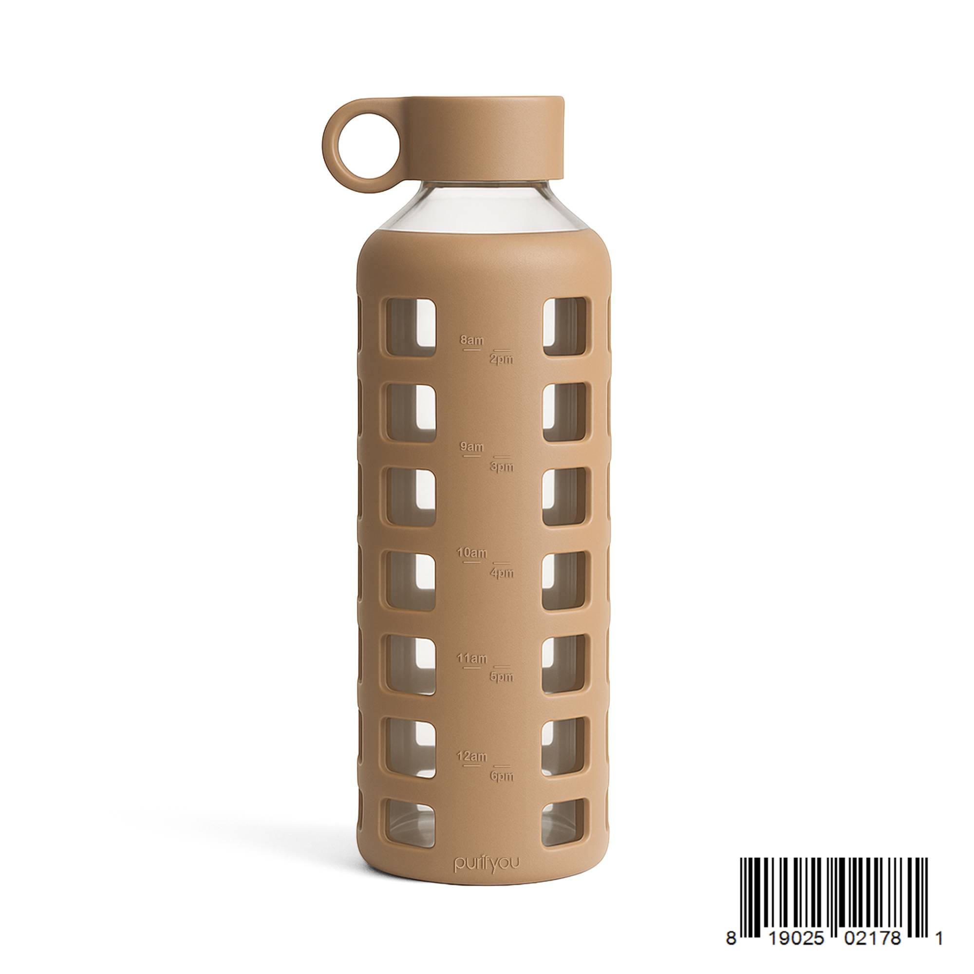 Purifyou Glass Water Bottle with Silicone Sleeve
