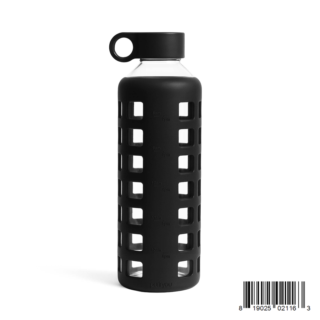 Purifyou Glass Water Bottle with Silicone Sleeve