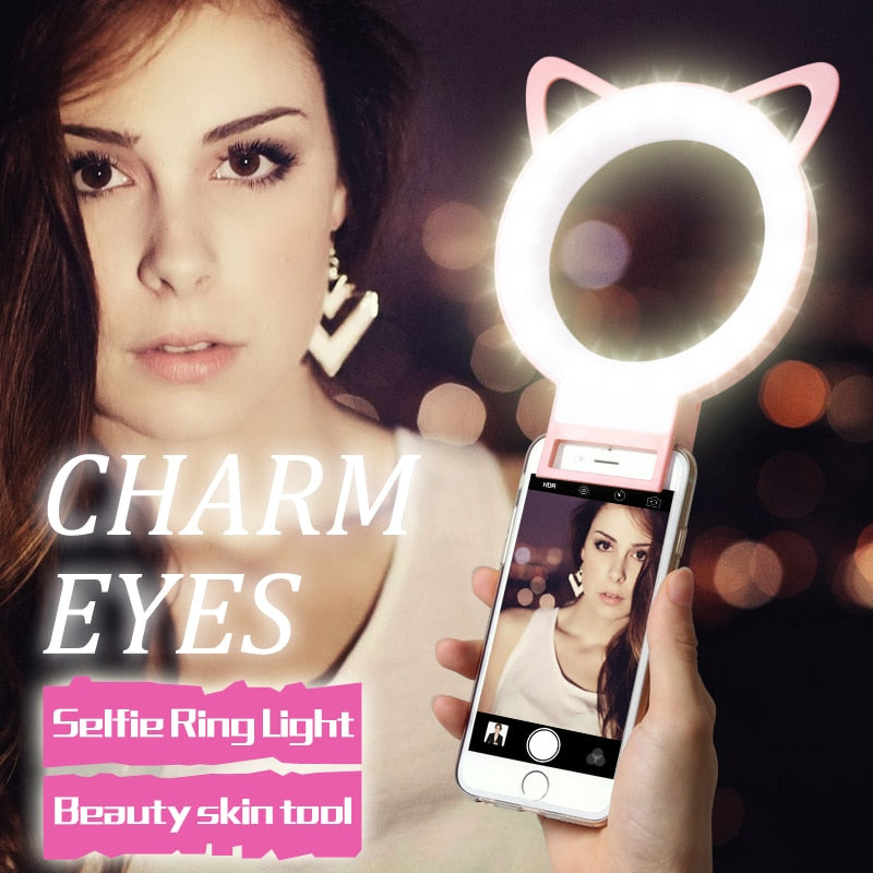 USB Clip-On Selfie Ring Light for Phones
