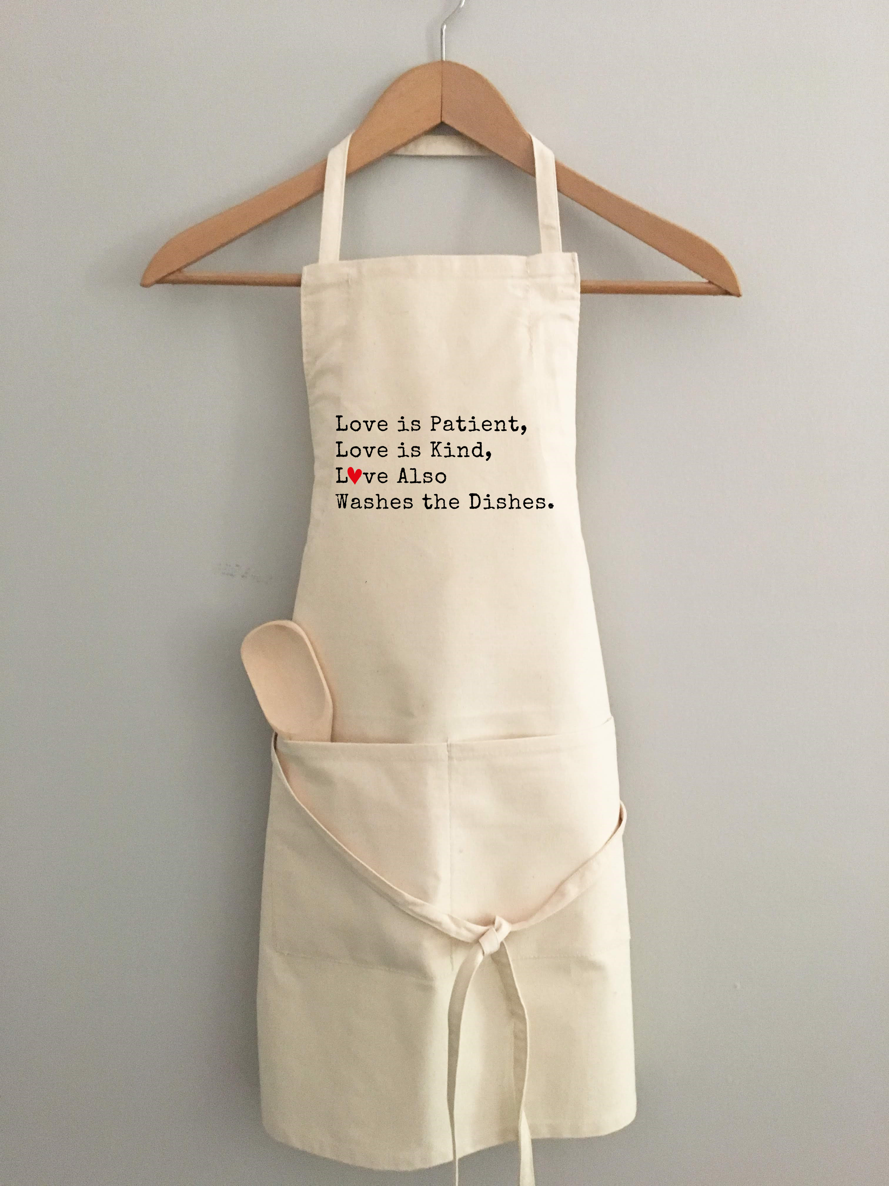 Love Is Kind, Love Does the Dishes Cotton Apron