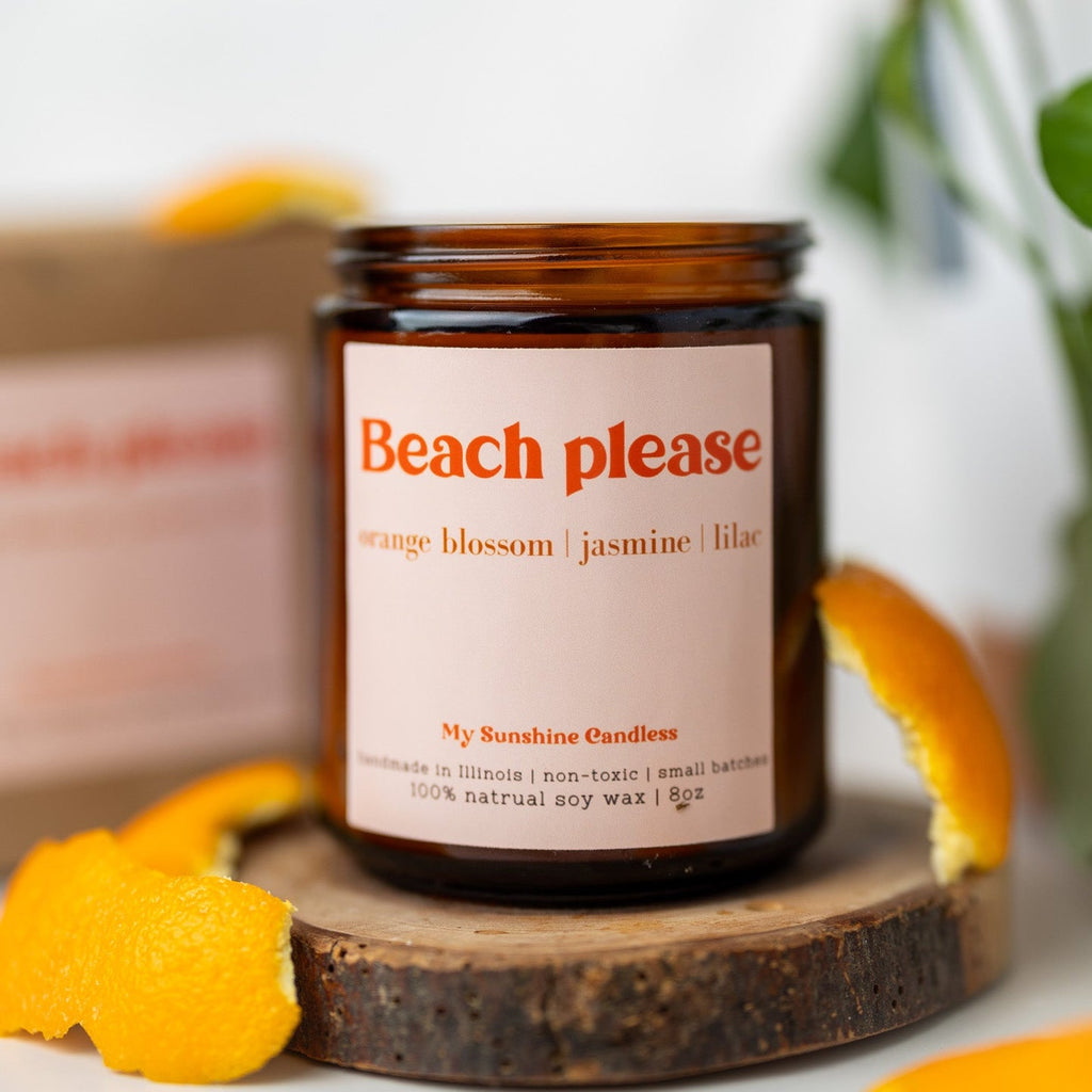 Beach Please 8 oz Amber Jar Candle