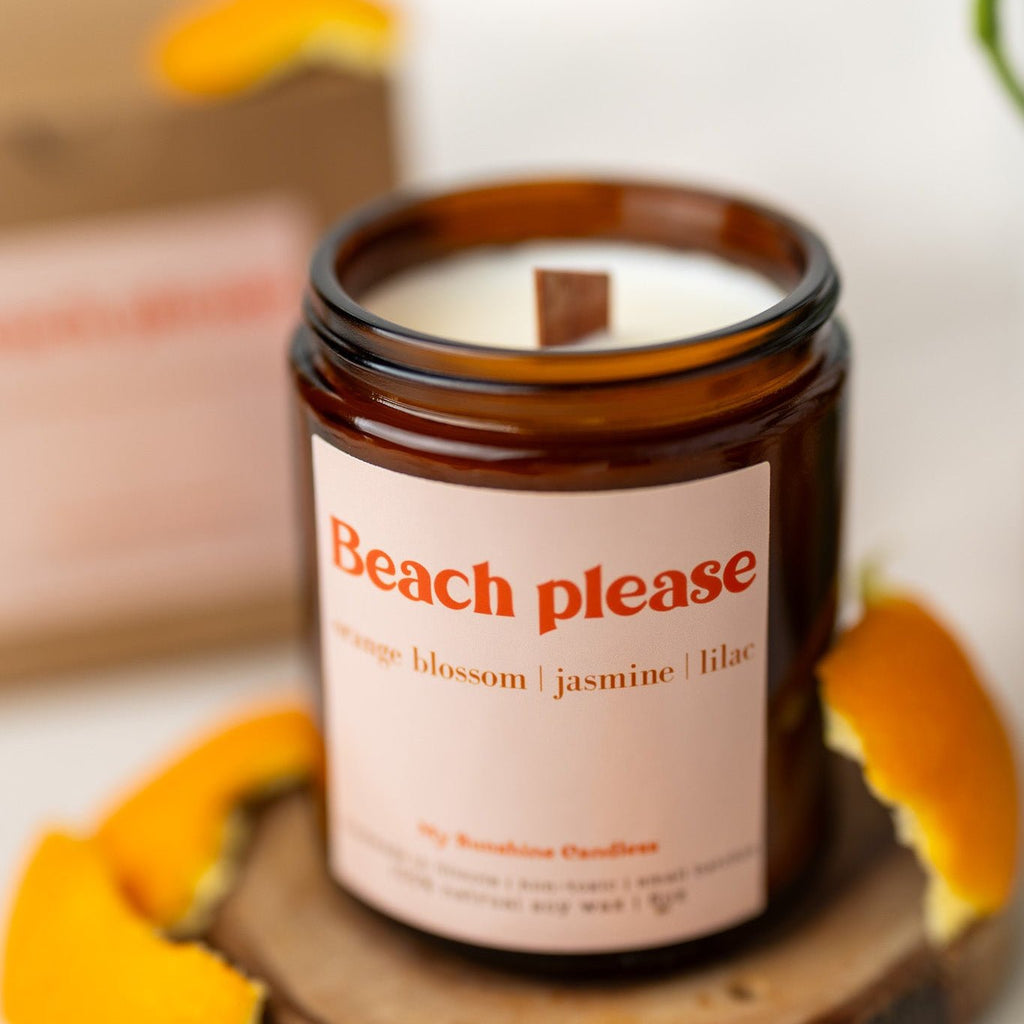 Beach Please 8 oz Amber Jar Candle