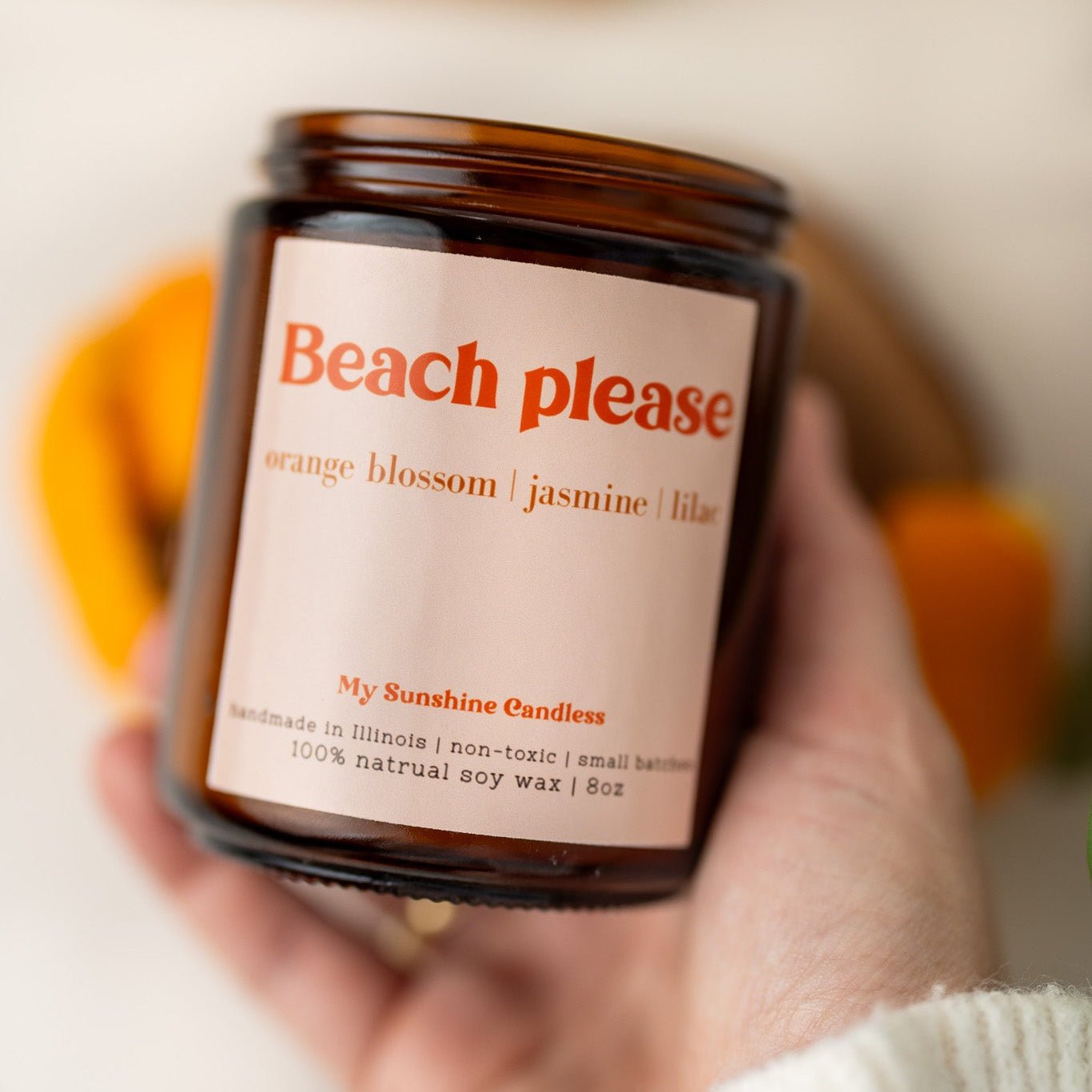 Beach Please 8 oz Amber Jar Candle