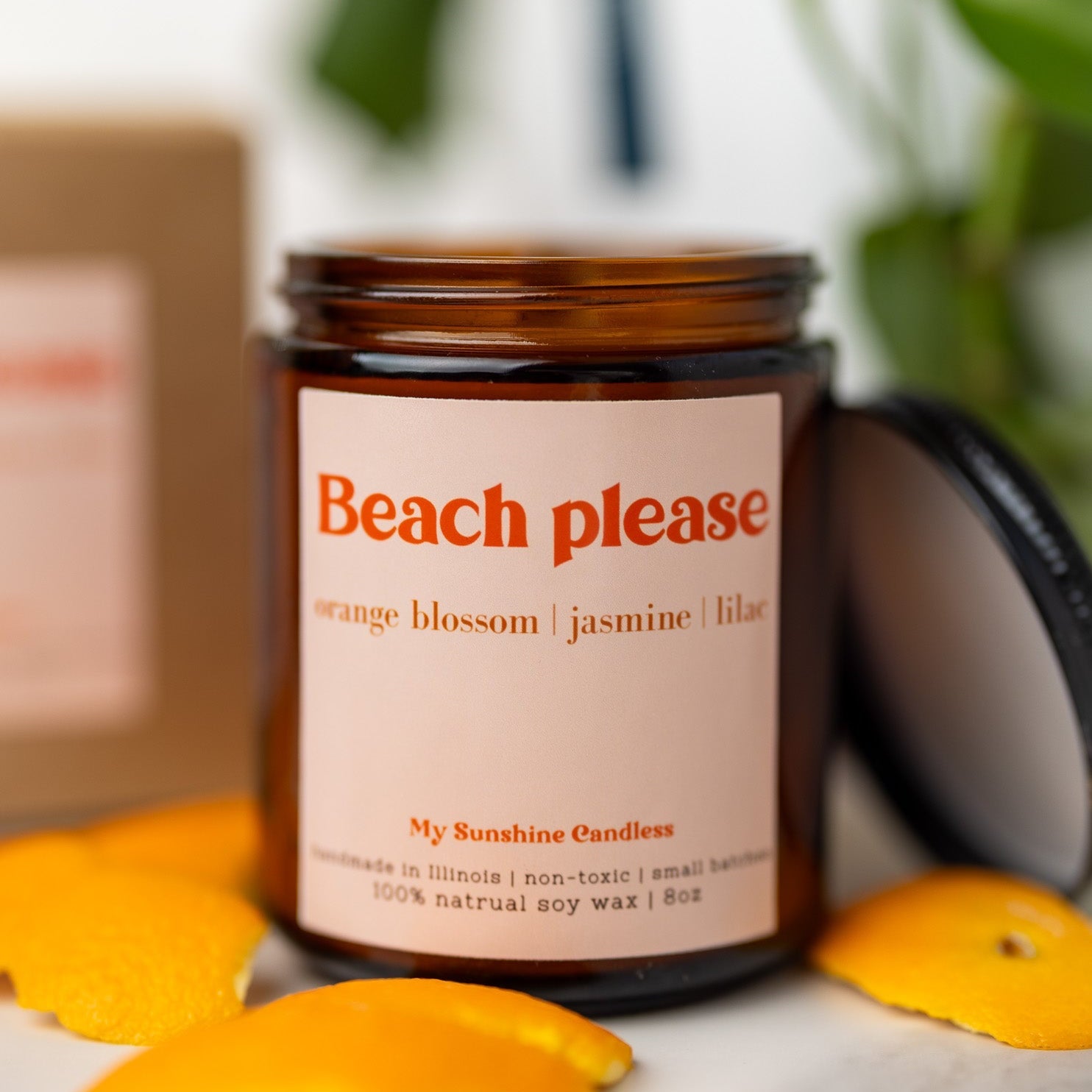 Beach Please 8 oz Amber Jar Candle