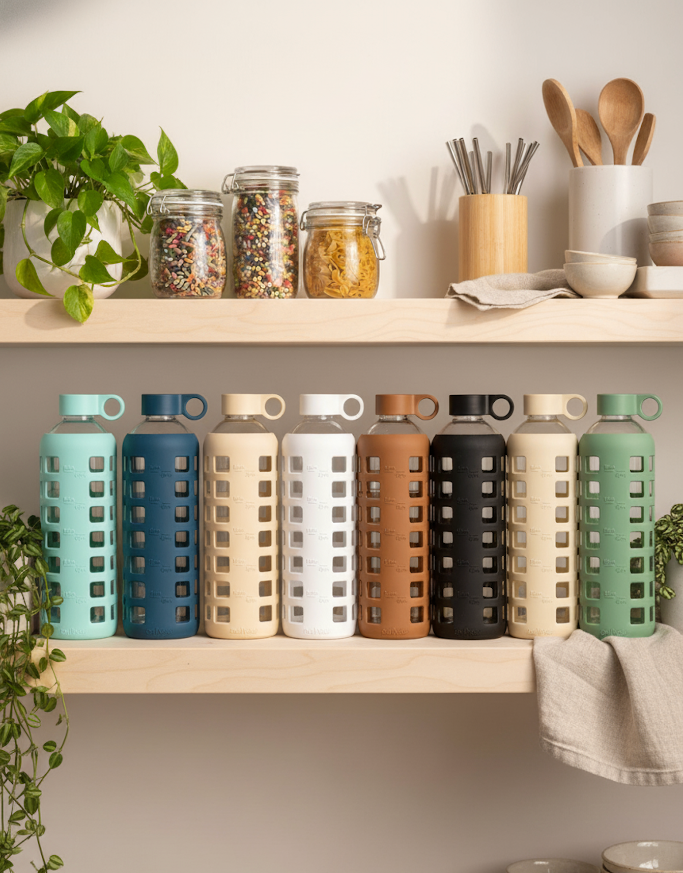 Purifyou Glass Water Bottle with Silicone Sleeve