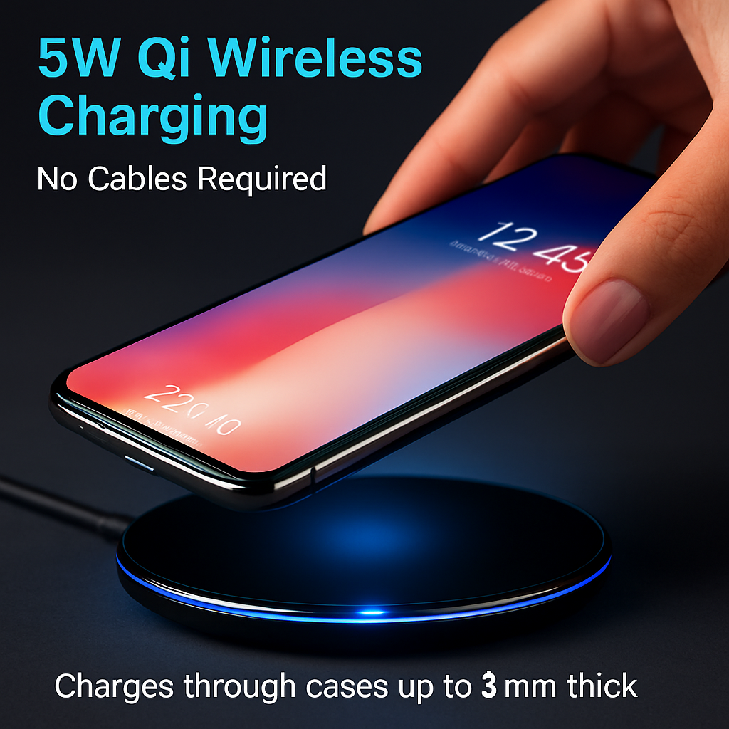 Wireless Charging Pad: Ultra-Slim, Case-Friendly