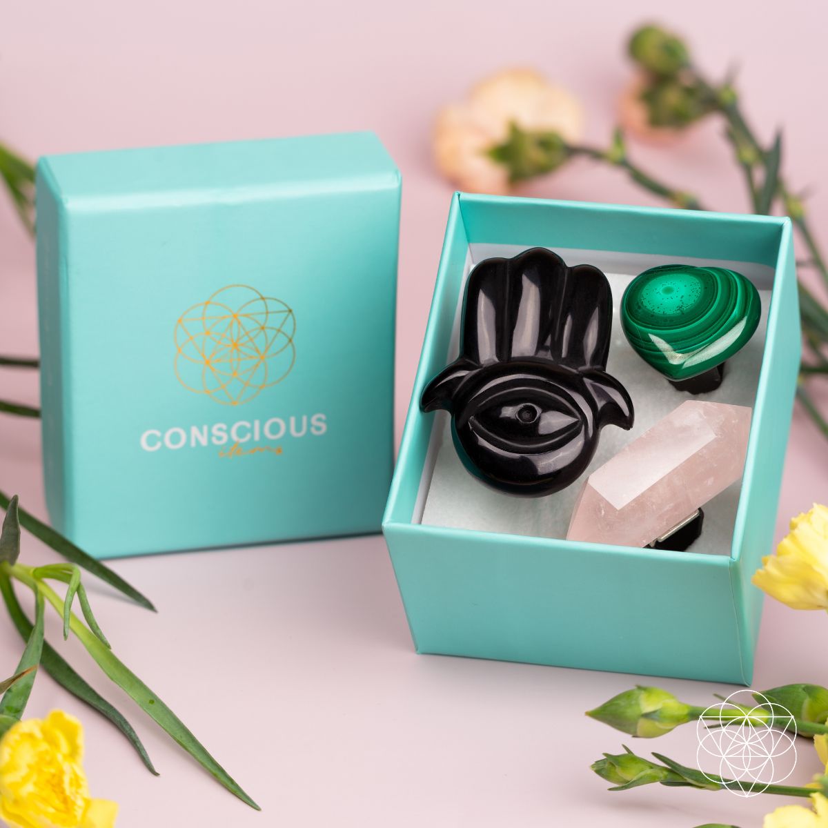 Hamsa Aromatherapy Crystal Car Kit