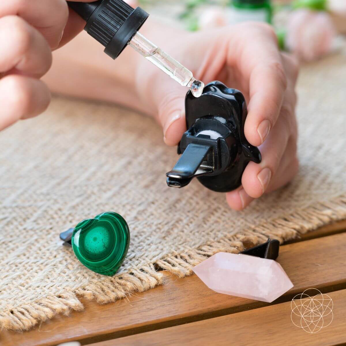 Hamsa Aromatherapy Crystal Car Kit