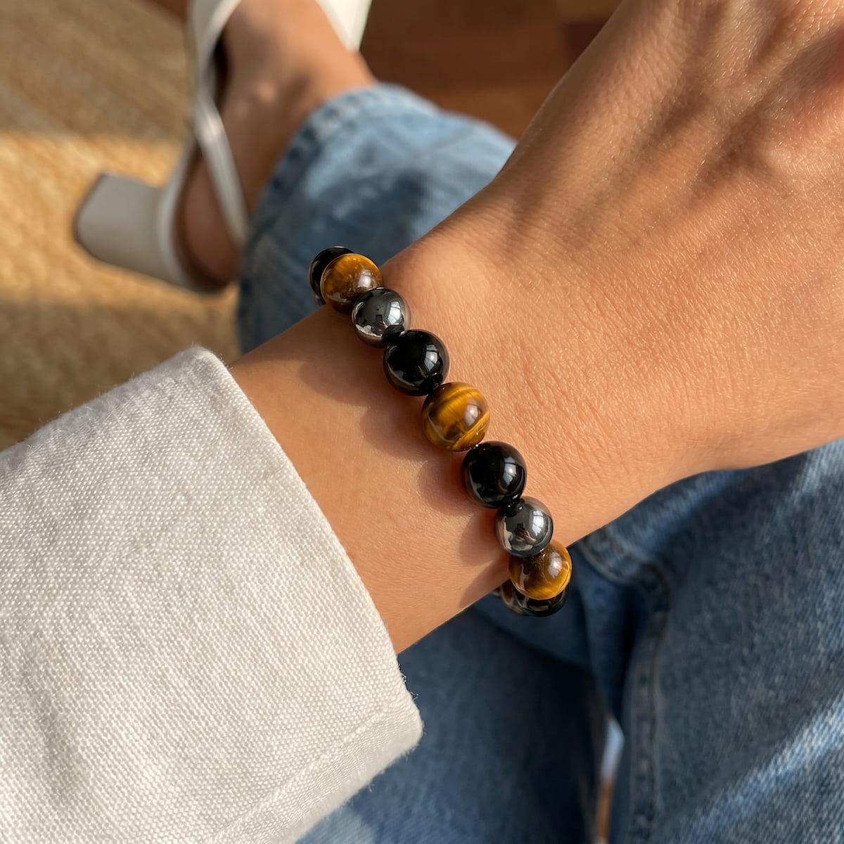 Hematite, Obsidian & Tiger's Eye Bracelet