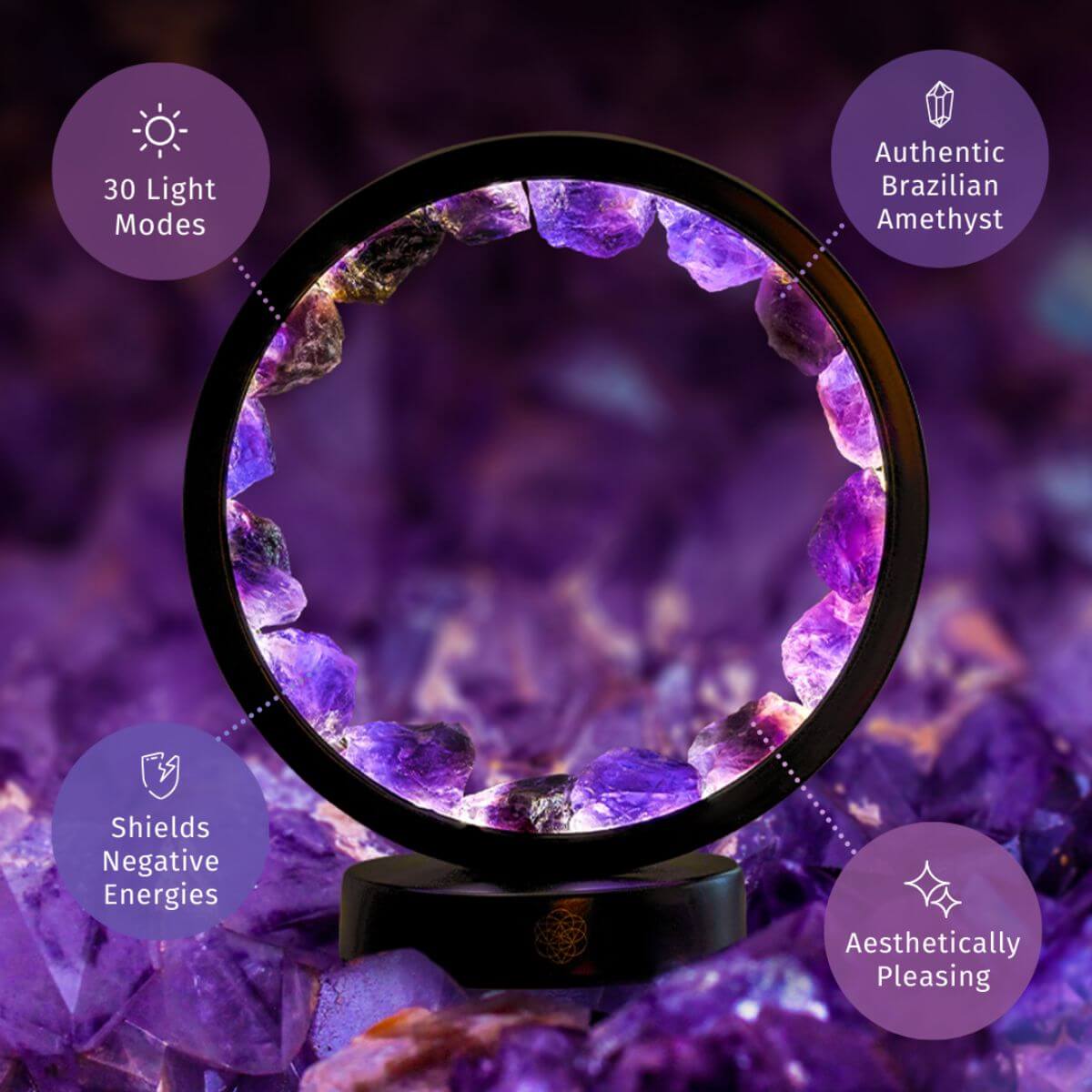 Amethyst Halo Crystal Lamp