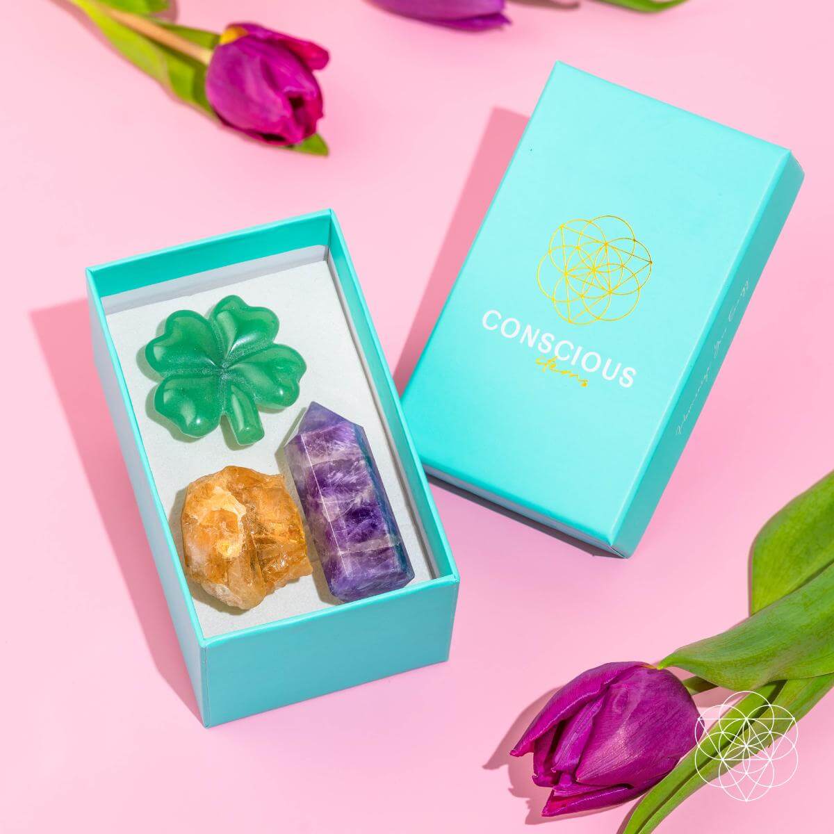 Aventurine, Citrine & Amethyst Car Crystal Kit