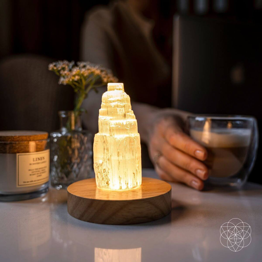 Selenite Crystal Lamp