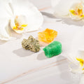 Citrine, Pyrite & Green Aventurine Crystal Trio