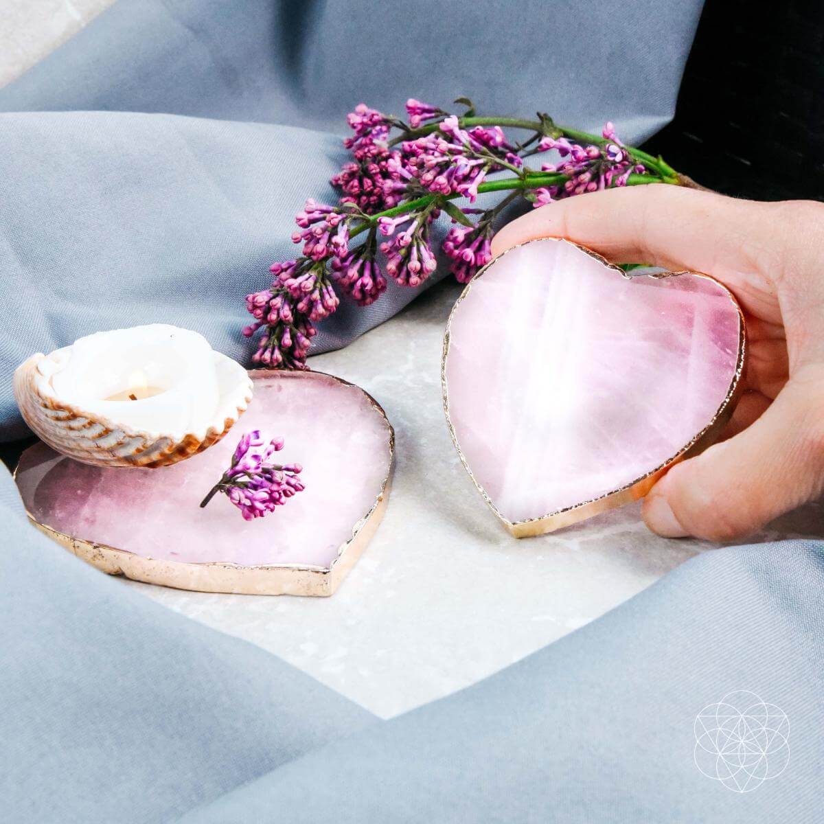 Rose Quartz Coasters - Set of 2