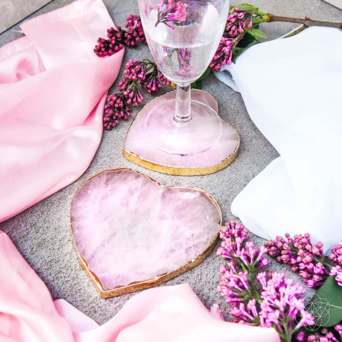 Rose Quartz Coasters - Set of 2