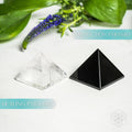 Black Obsidian & Clear Quartz Pyramid Decor