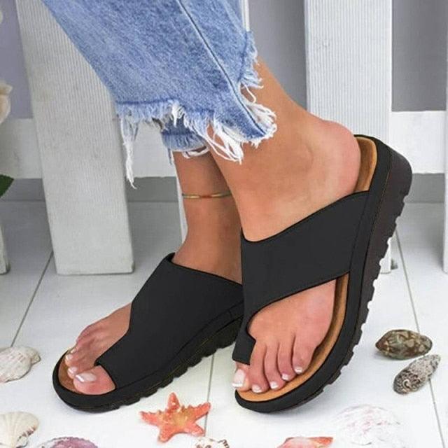 Women's Open-Toe Platform Flat Sandals